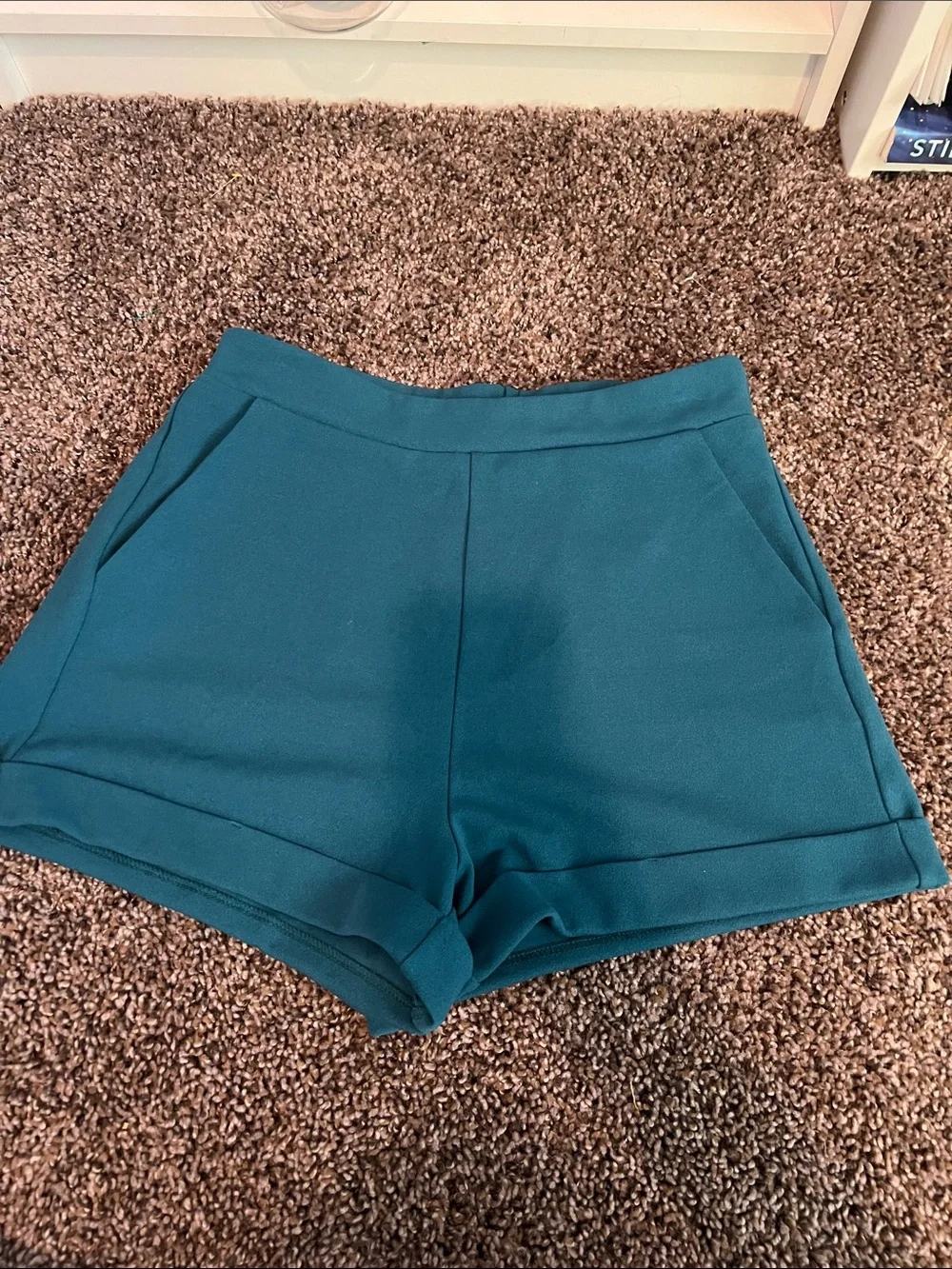 Sincerely Jules Teal High-Waist Knit Shorts